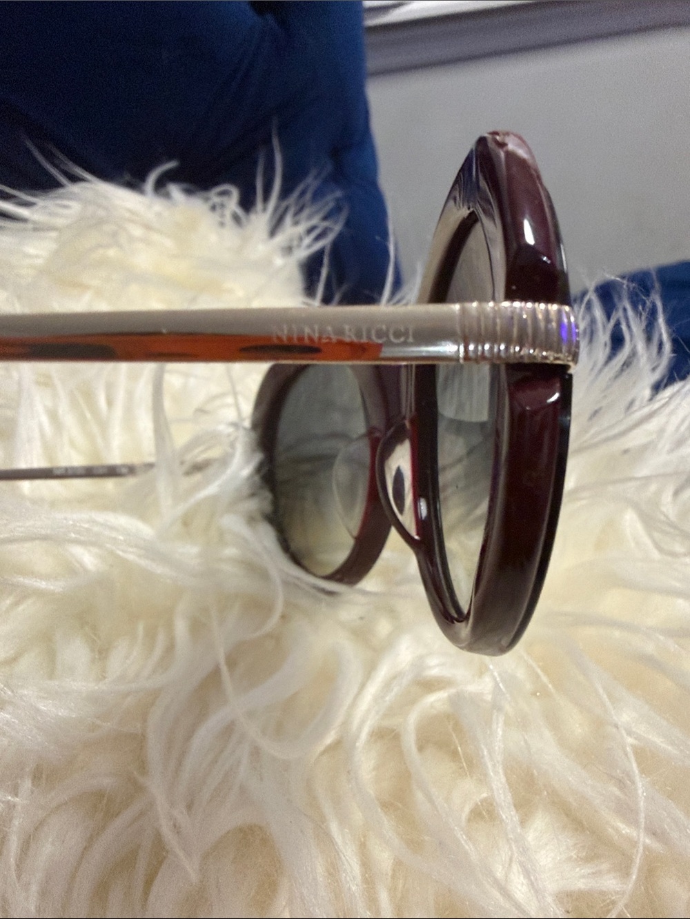 Nina Ricci Round Sunglasses in Deep Brown Frame